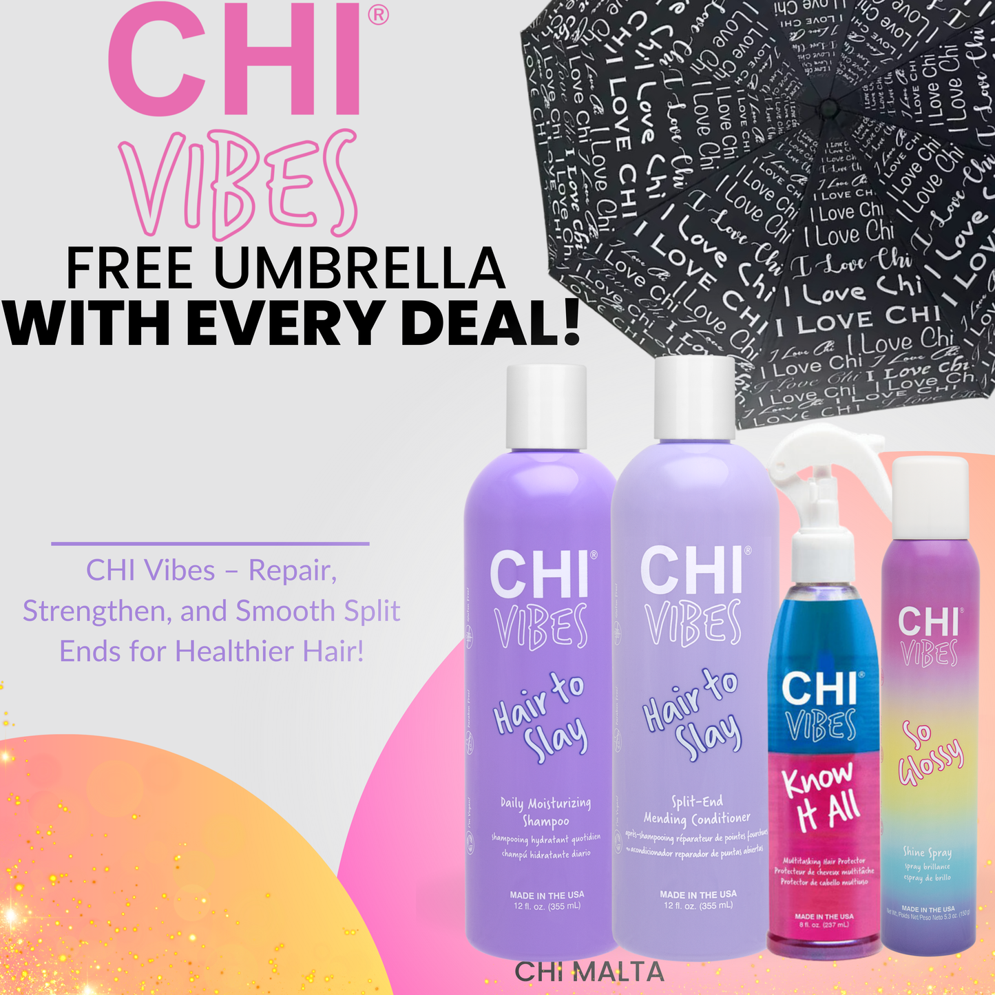 CHI Vibes 4 Products + Free Umbrella