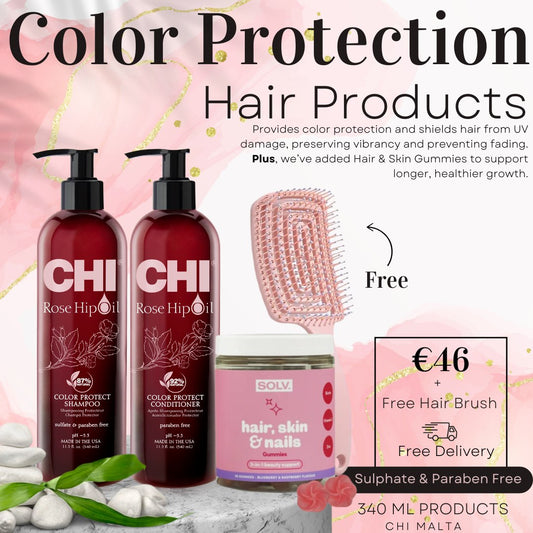 Color Protection CHI Rose Hip Set + Free Brush