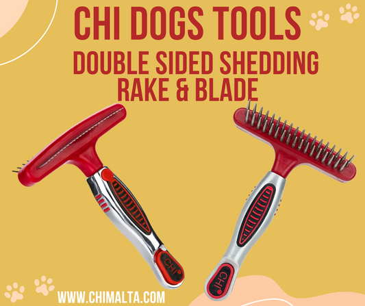 CHI PETS DOUBLE SIDED SHEDDING RAKE & BLADE FOR ( DOGS )