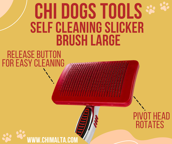 CHI Pets Hair Self Cleaning Slicker Brush - Large for Dogs
