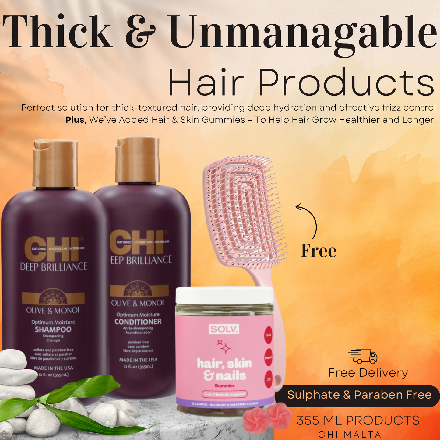 Thick & Unmanageable Deep Brilliance Solv + Free Brush