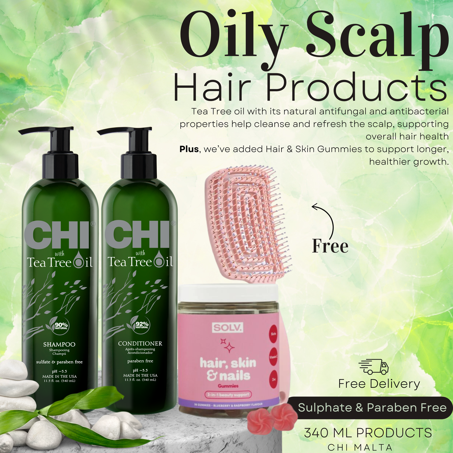 CHI Tea Tree Set Solv + Free Brush