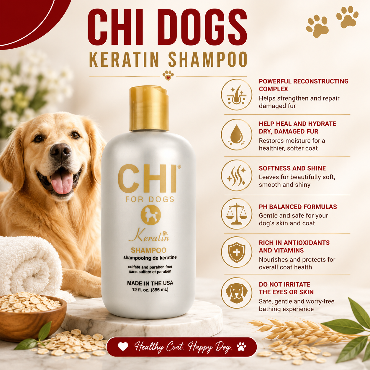 CHI Keratin Pets Shampoo 355Ml  for dogs