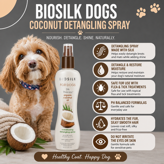 Biosilk Pets Coconut Conditioning Detangling Spray Dogs - 207ml