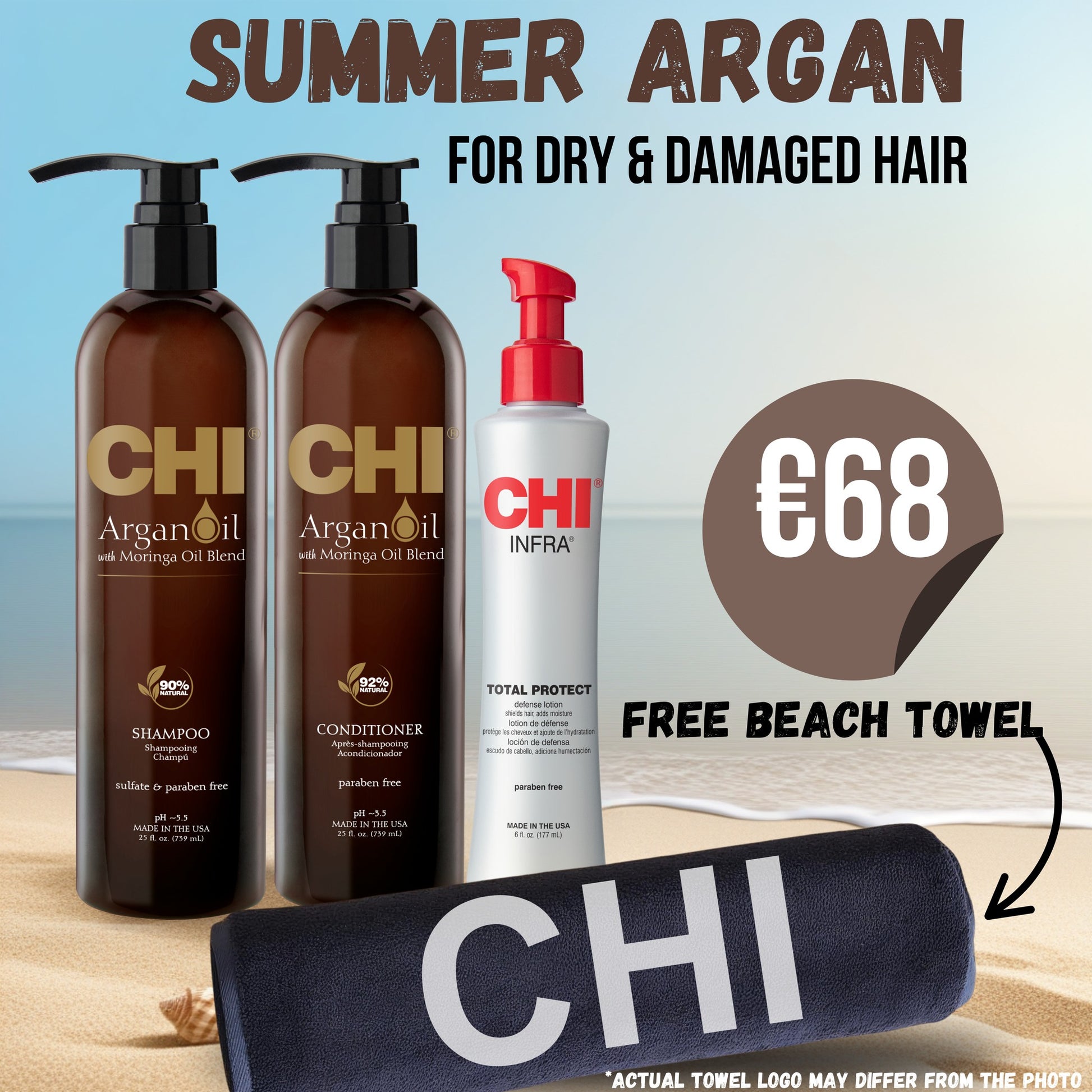 01-CHI SUMMER ARGAN + FREE BEACH TOWEL
