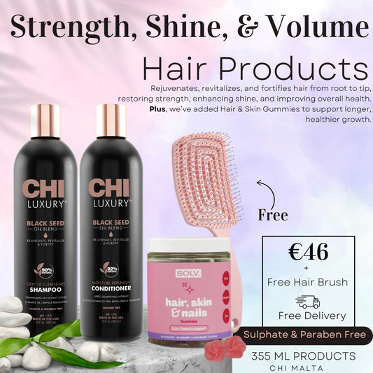 Strength, Shine &amp; Volume CHI Luxury Set + Free Brush