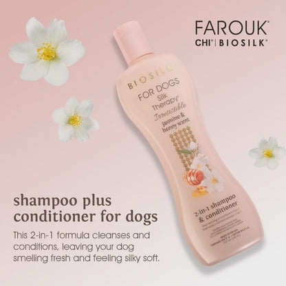 Biosilk 2-in-1 Shampoo & Conditioner Jasmine & Honey 355ml for dogs