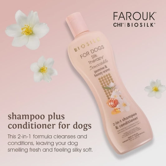 Biosilk 2-in-1 Shampoo & Conditioner Jasmine & Honey 355ml for dogs